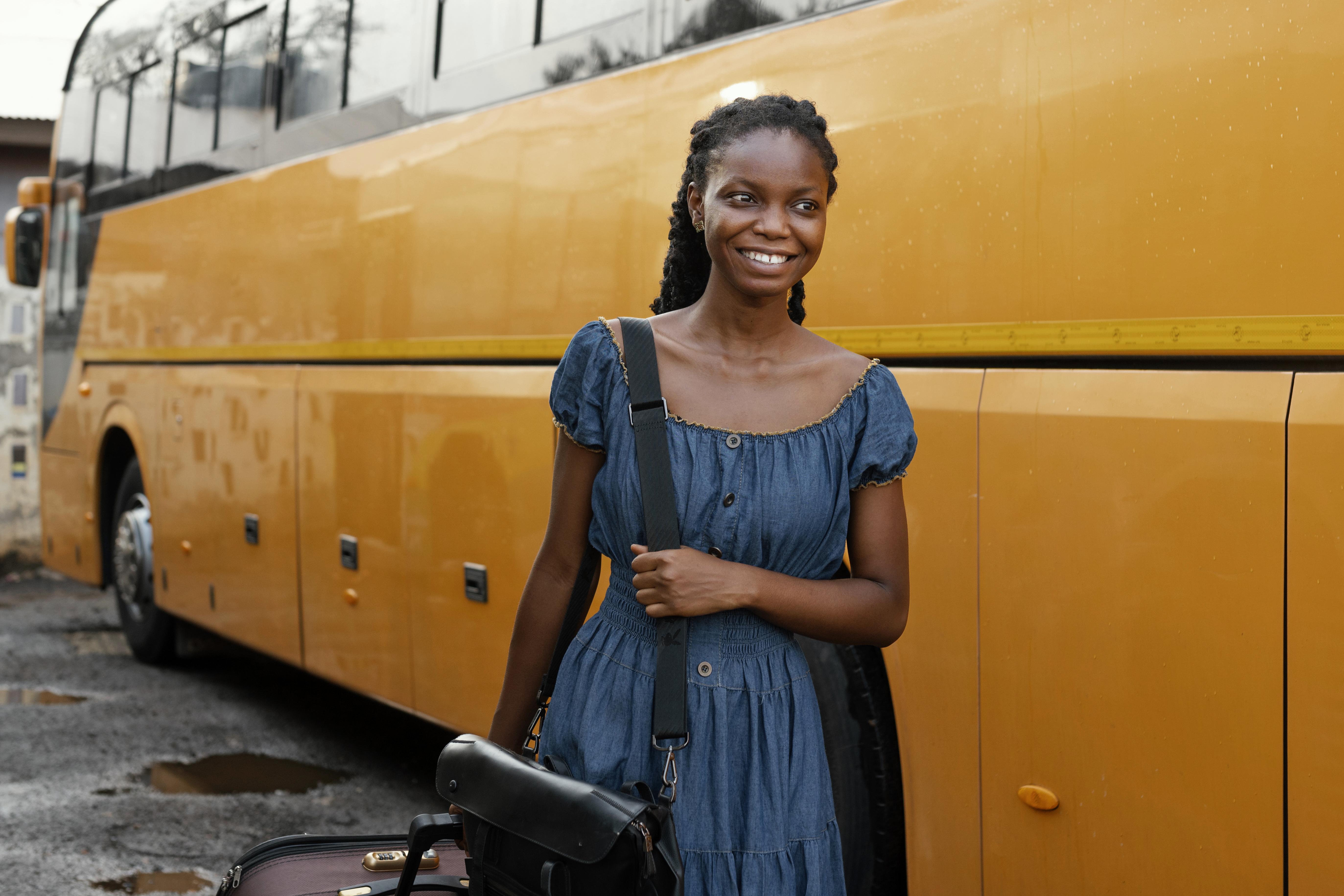 Luxurious bus terminal with travelers